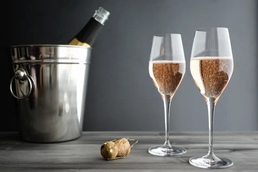 two-glasses-of-rose-pink-champagne